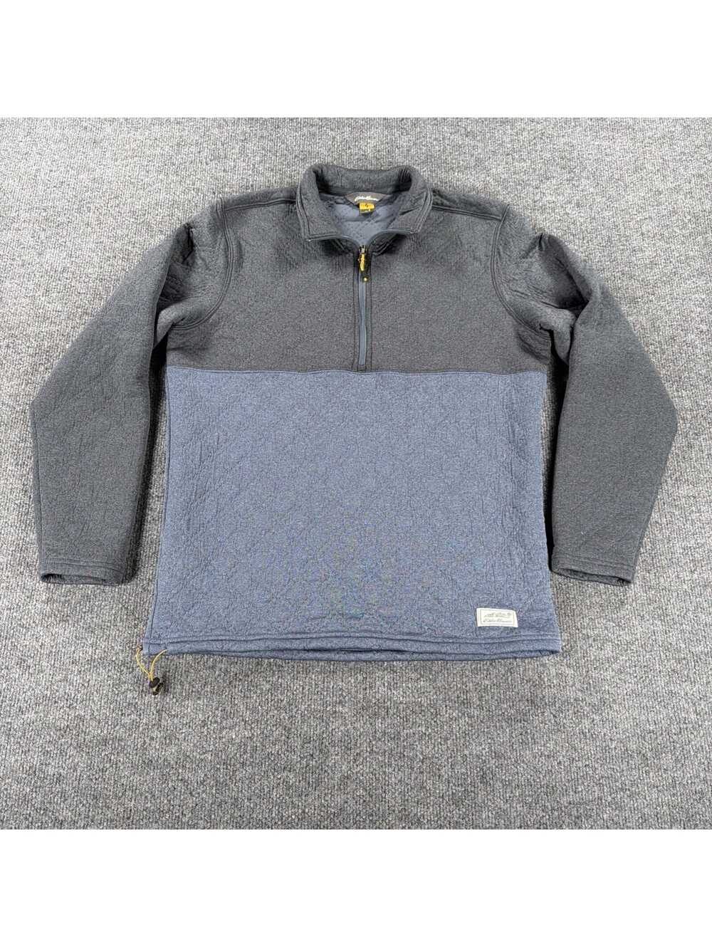 Eddie Bauer Men's Quilted Hybrid 1/4-Zip Pullover Sweater-Small